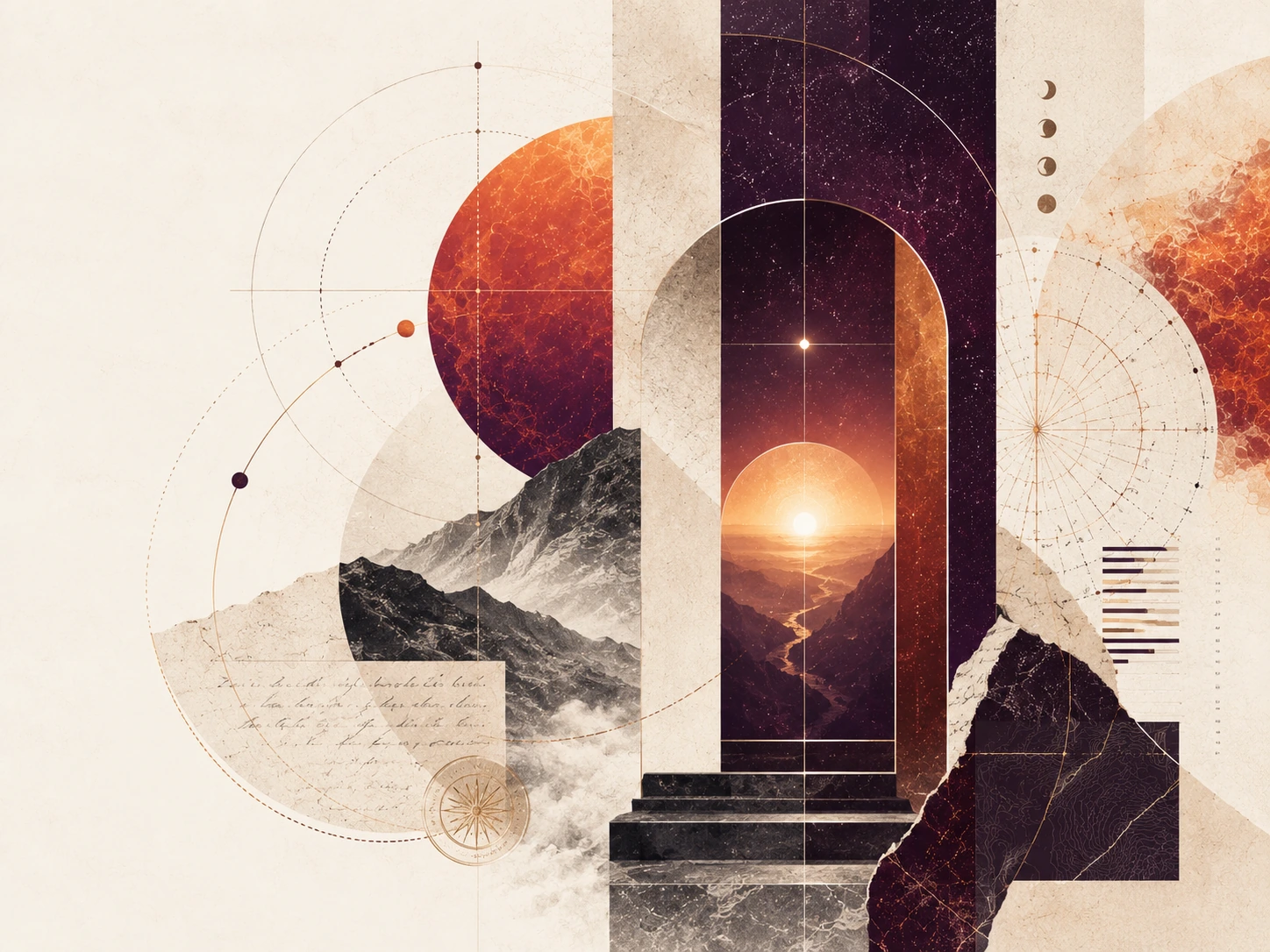 Contemporary editorial portal artwork representing ideas, participation, and collective transformation